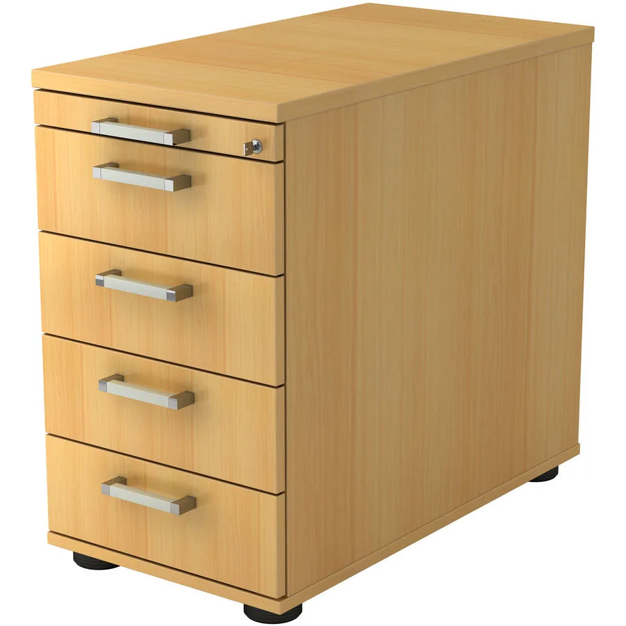 Standcontainer Office buche/chrom Holzwerkstoff B 42.8 H 76 cm