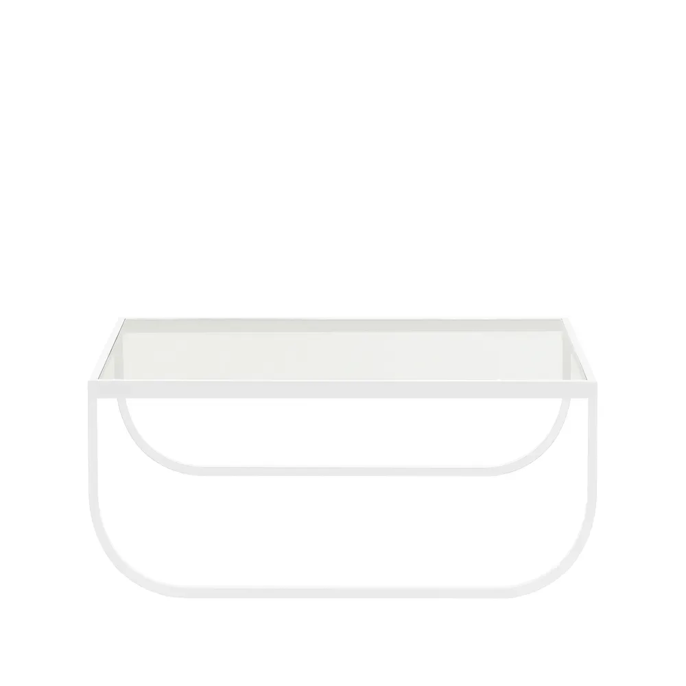 Asplund Tati High Couchtisch Glas, weißes Gestell
