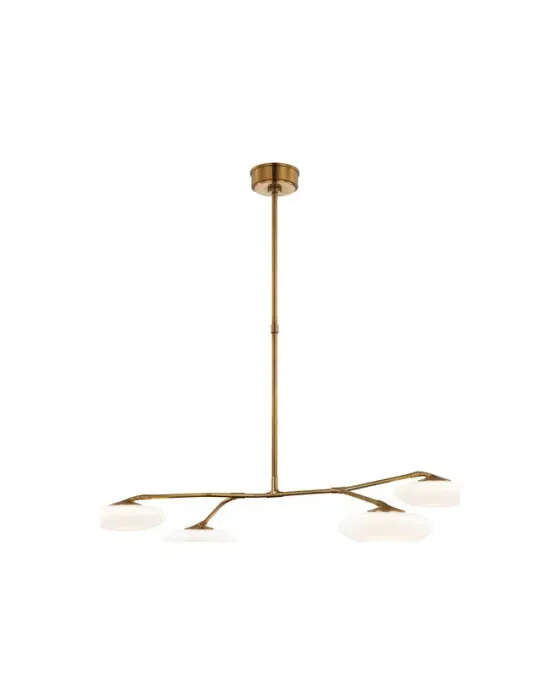 Brindille Large Four Light Chandelier Soft Brass