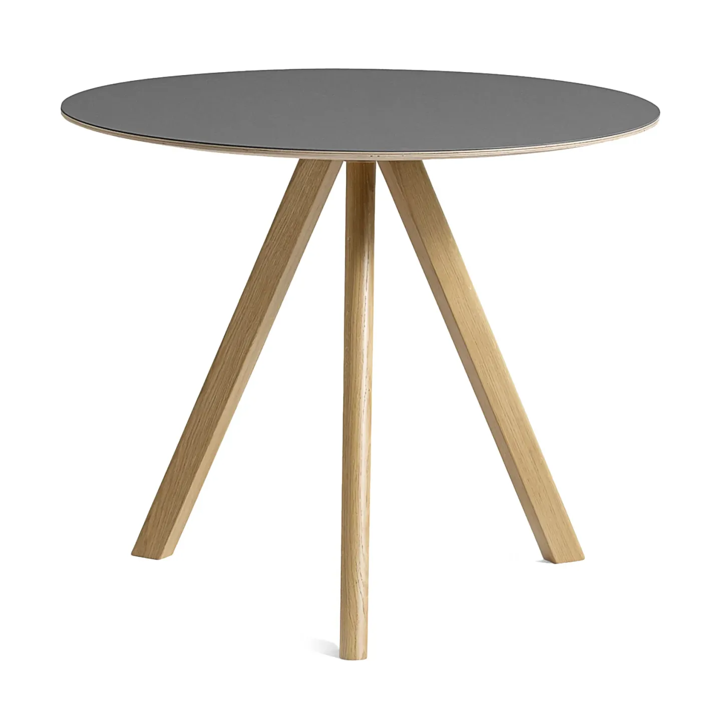 HAY CPH20 2.0 Esstisch Ø90 cm Grey linoleum-lacquered oak