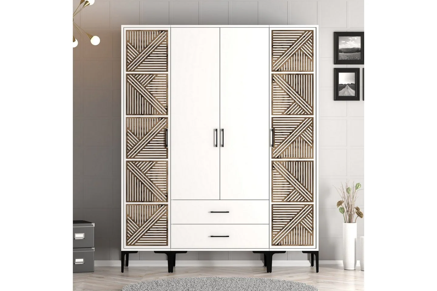 Kumsal Garderob 160 cm - Vit
