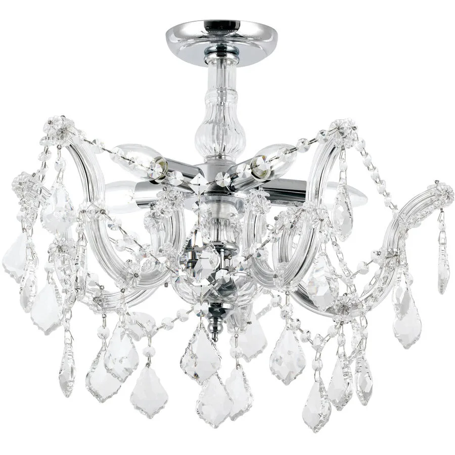 Briamond Deckenlampe Theresa Silber Stahl/Kristall 46 cm 42 cm - Material: Stahl/ K9 Kristall