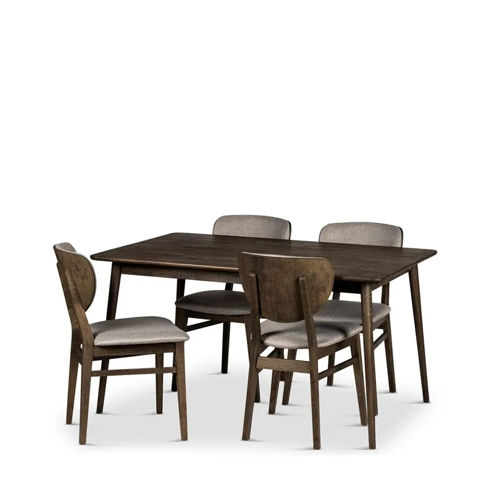 Matbord Nyborg med Stolar - 140x90x75 cm, 4 st Smögen-stolar