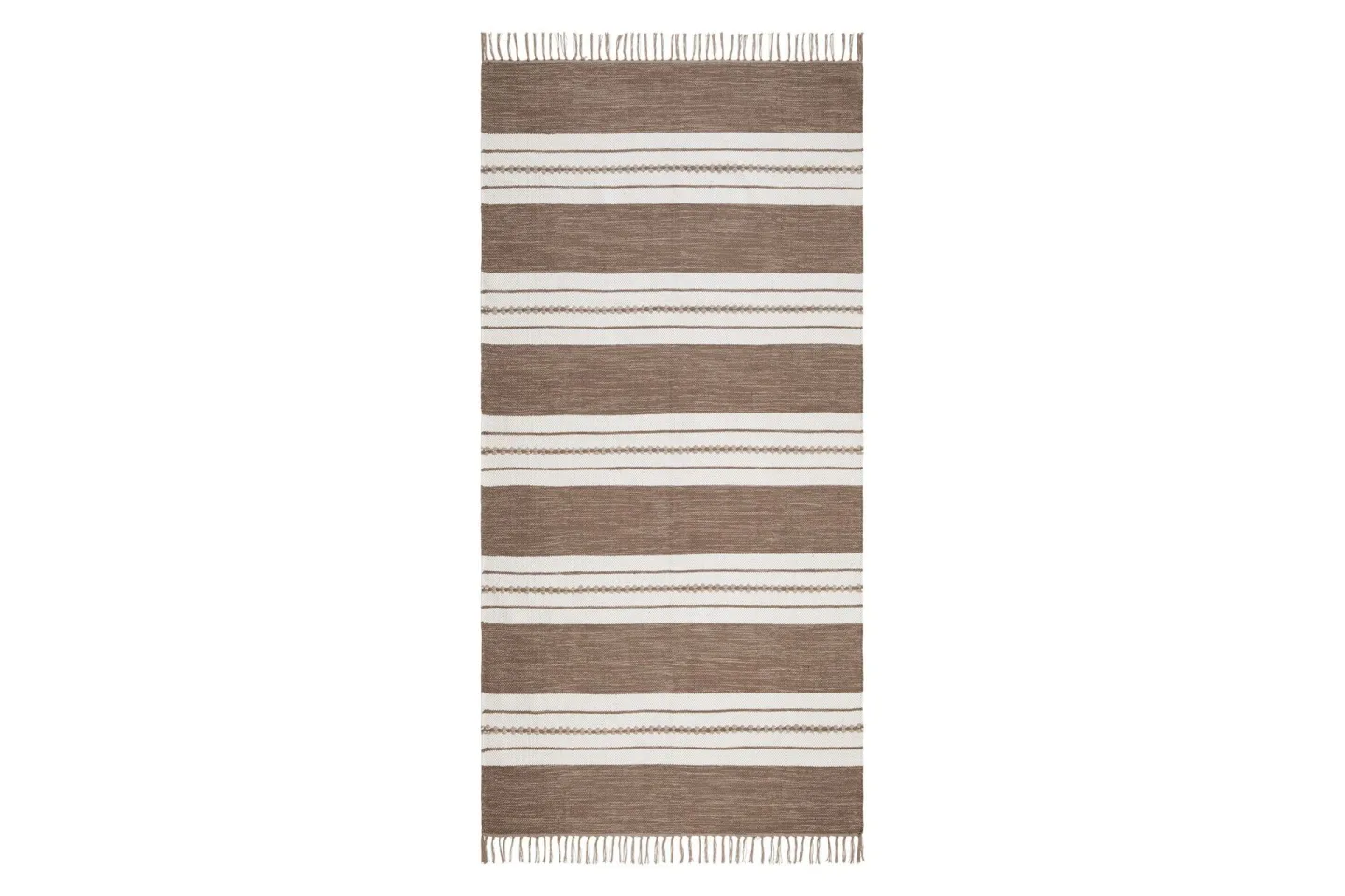Sund Bomullsmatta 75x280 cm Oval - Mörkbeige