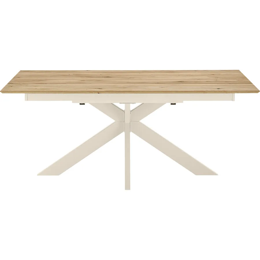 Tisch Brescia perlweiss Wildeiche massiv geölt Massivholz B 90 T 160 cm