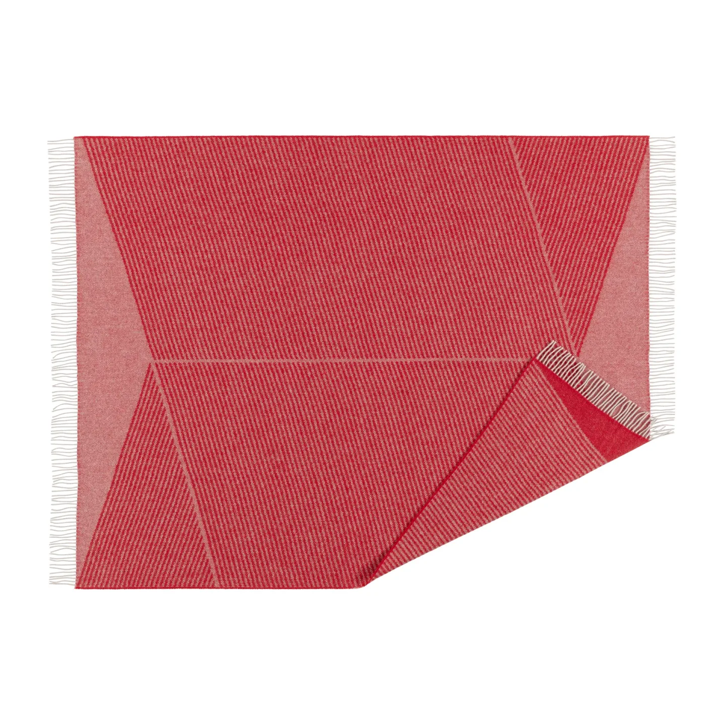 NJRD Rectangles ullpläd seasonal edition 130x185 cm Röd