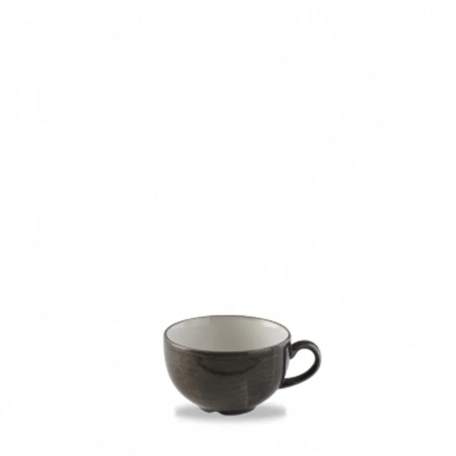 Churchill Cappuccinotasse Stonecast Schwarz Porzellan 0.34 l