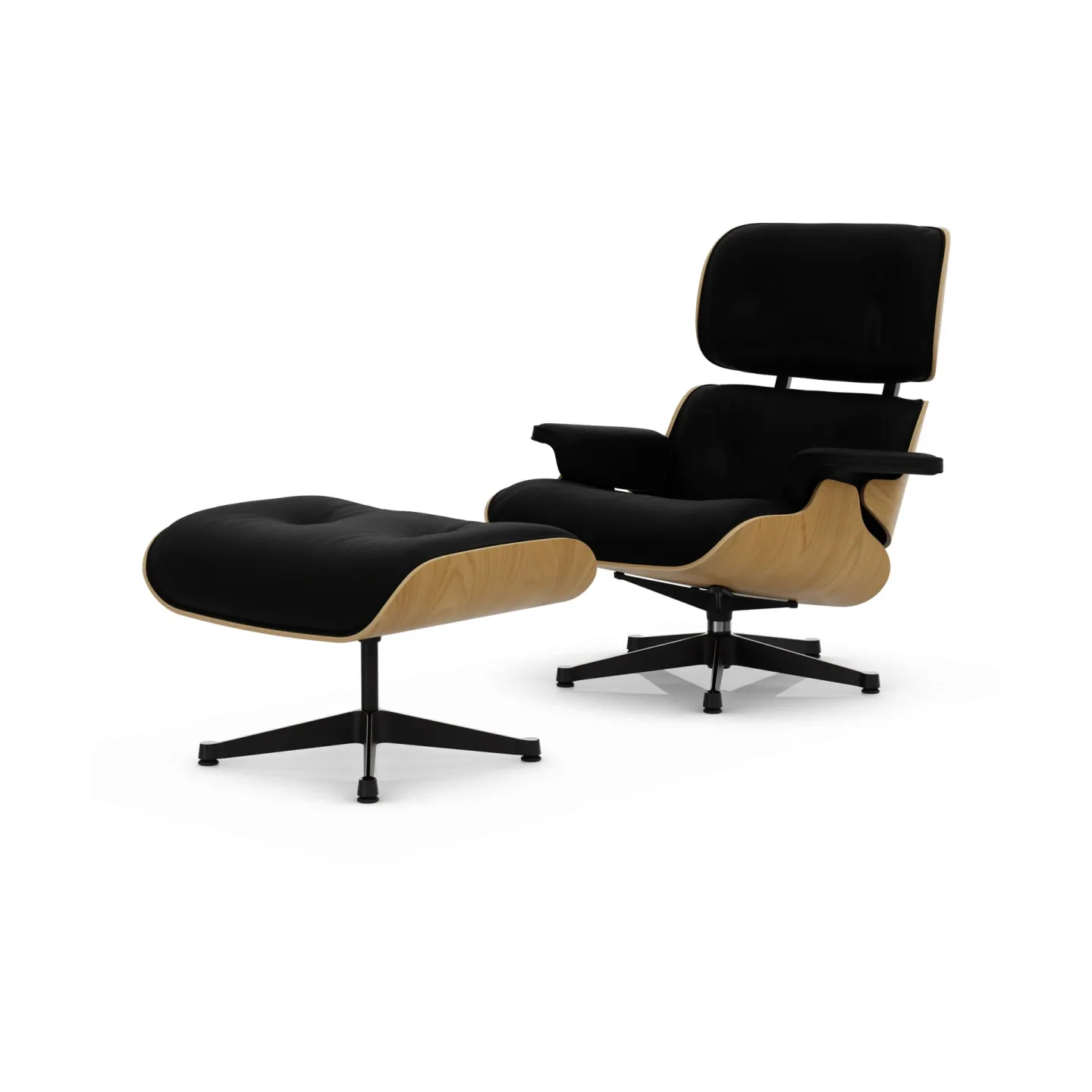 Vitra Eames Lounge Chair & Ottoman new dimensions 66 Nero-26 chestnut natural-pol. steel-black