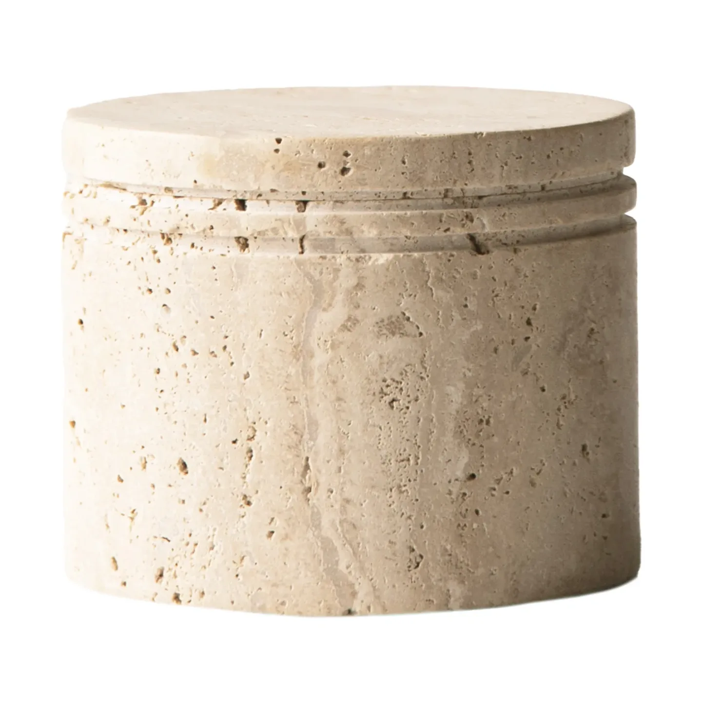 Tell Me More Travertine Dose mit Deckel Ø13cm