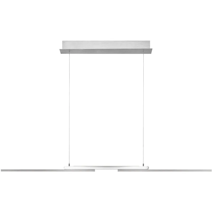 Pendellampe More Grau Metall 130 cm 200 cm - Farbe: Nickel matt - LED - Lichtfarbe: Extra warmweiss - Helles Neutralweiss - Pendellampe- LED