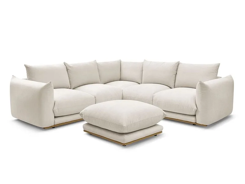 Ecksofa mit Hocker BOBOCHIC ERNEST Stoff beige