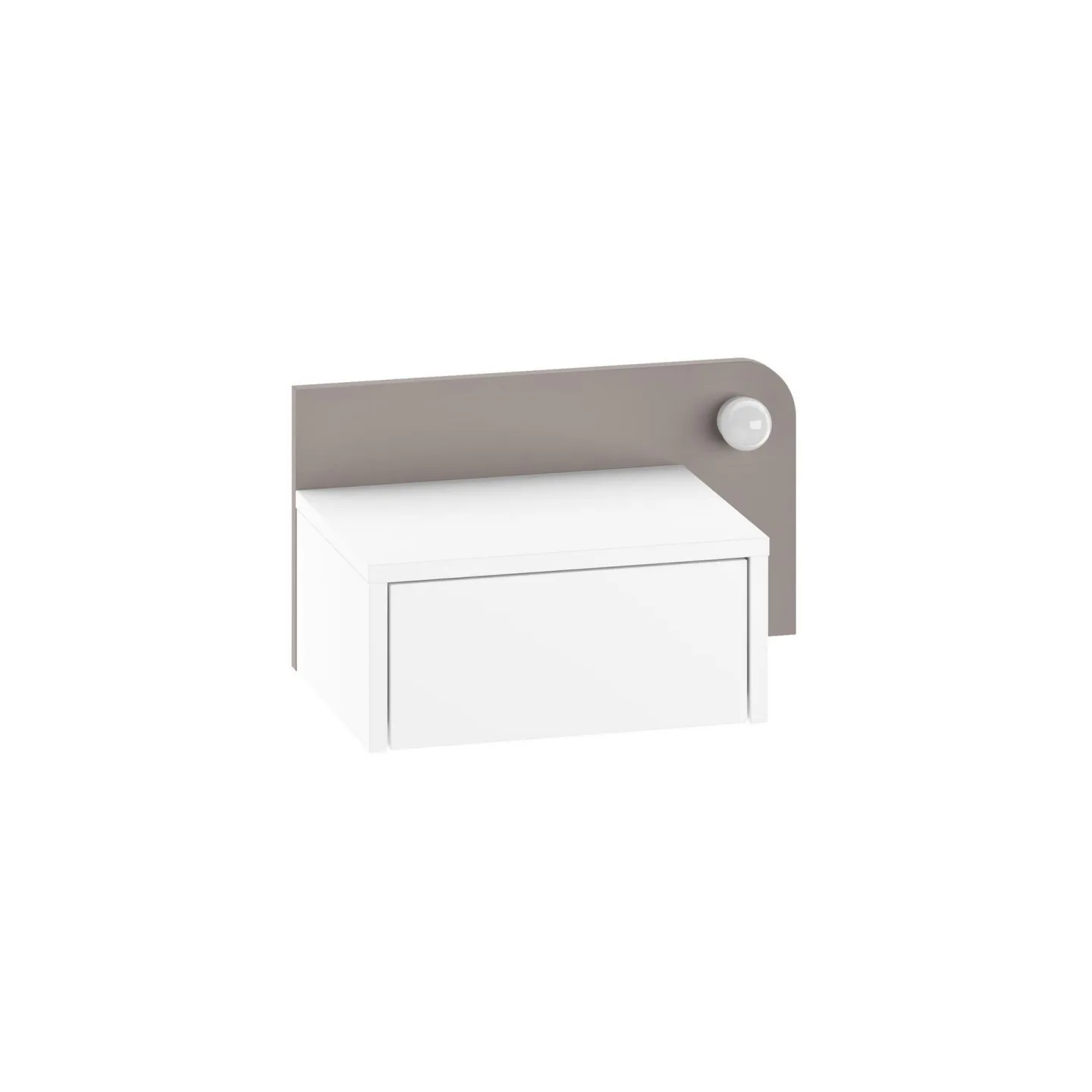 Nosina Sängbord 52 cm - Vitt och ljus mocka