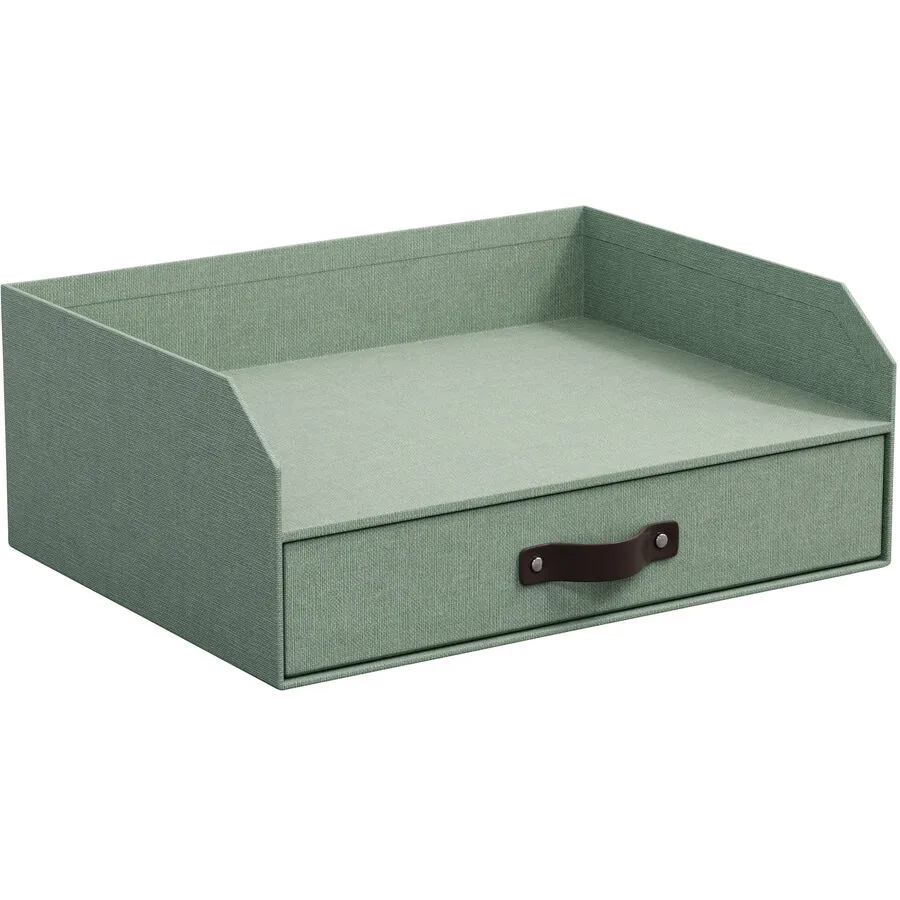 Büroorganizer Bigso Box soft teal Papier/Leder B 33.5 cm T 25.5 cm