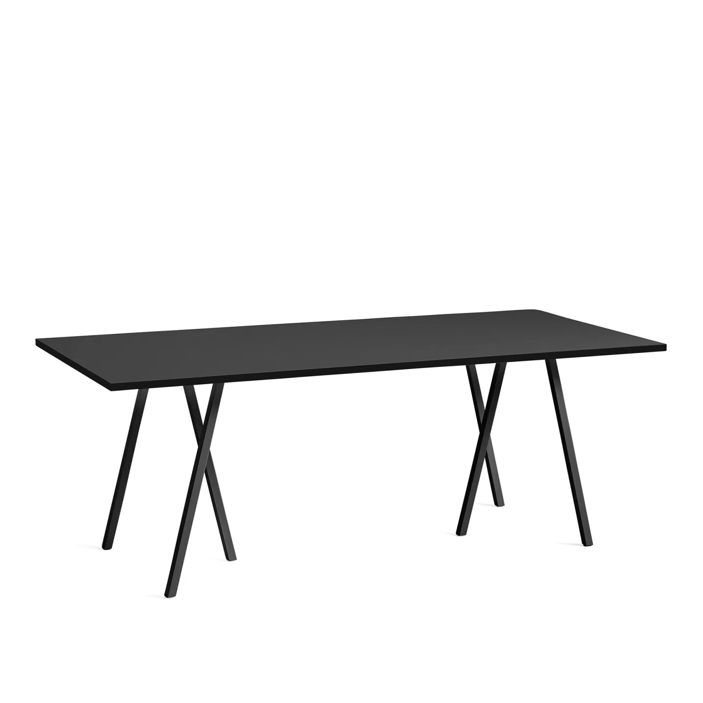 HAY - Loop Stand Table - Black - 200 x 92,5 cm - Matbord - Leif Jørgensen - Svart - Metall/Trä