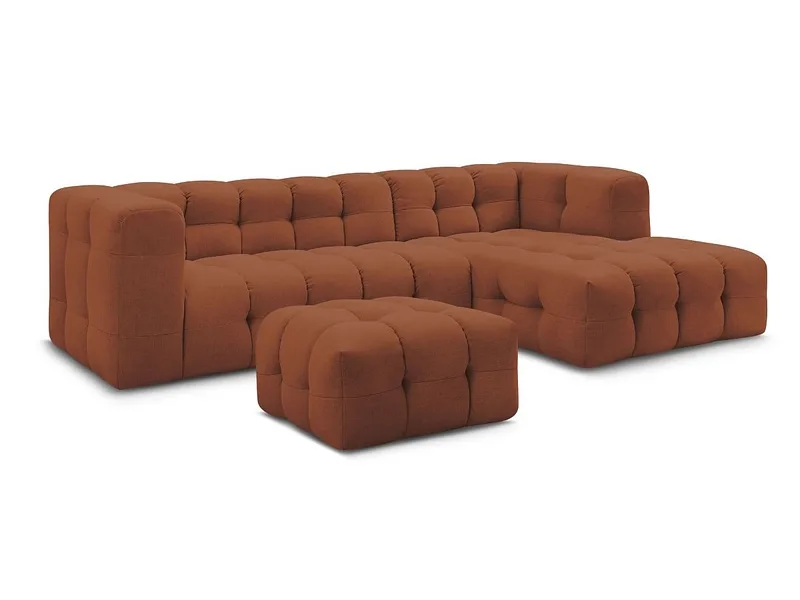 Ecksofa mit Hocker BOBOCHIC CLOUD Stoff orange