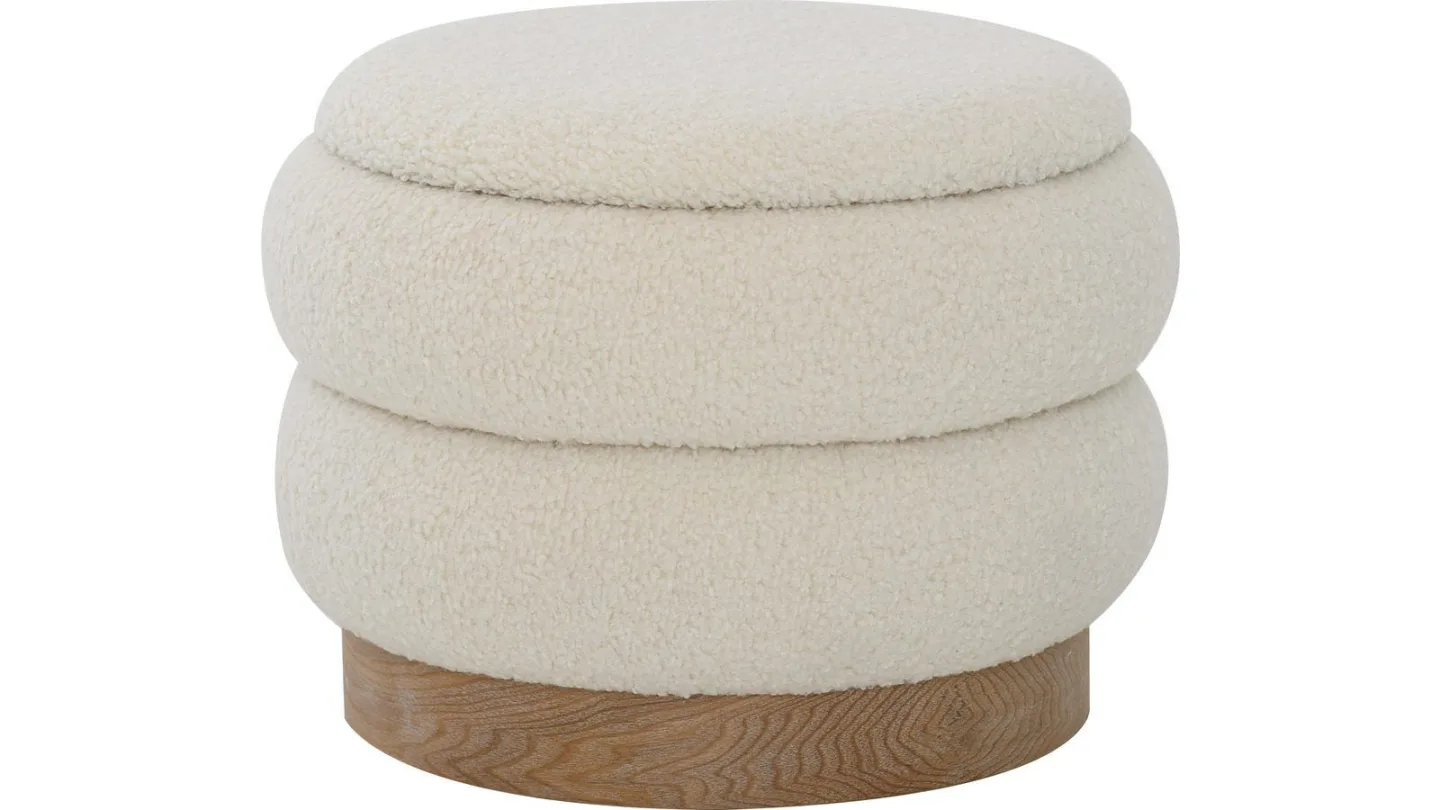 Selvaro Puff med förvaring 50 cm Rund - Beige