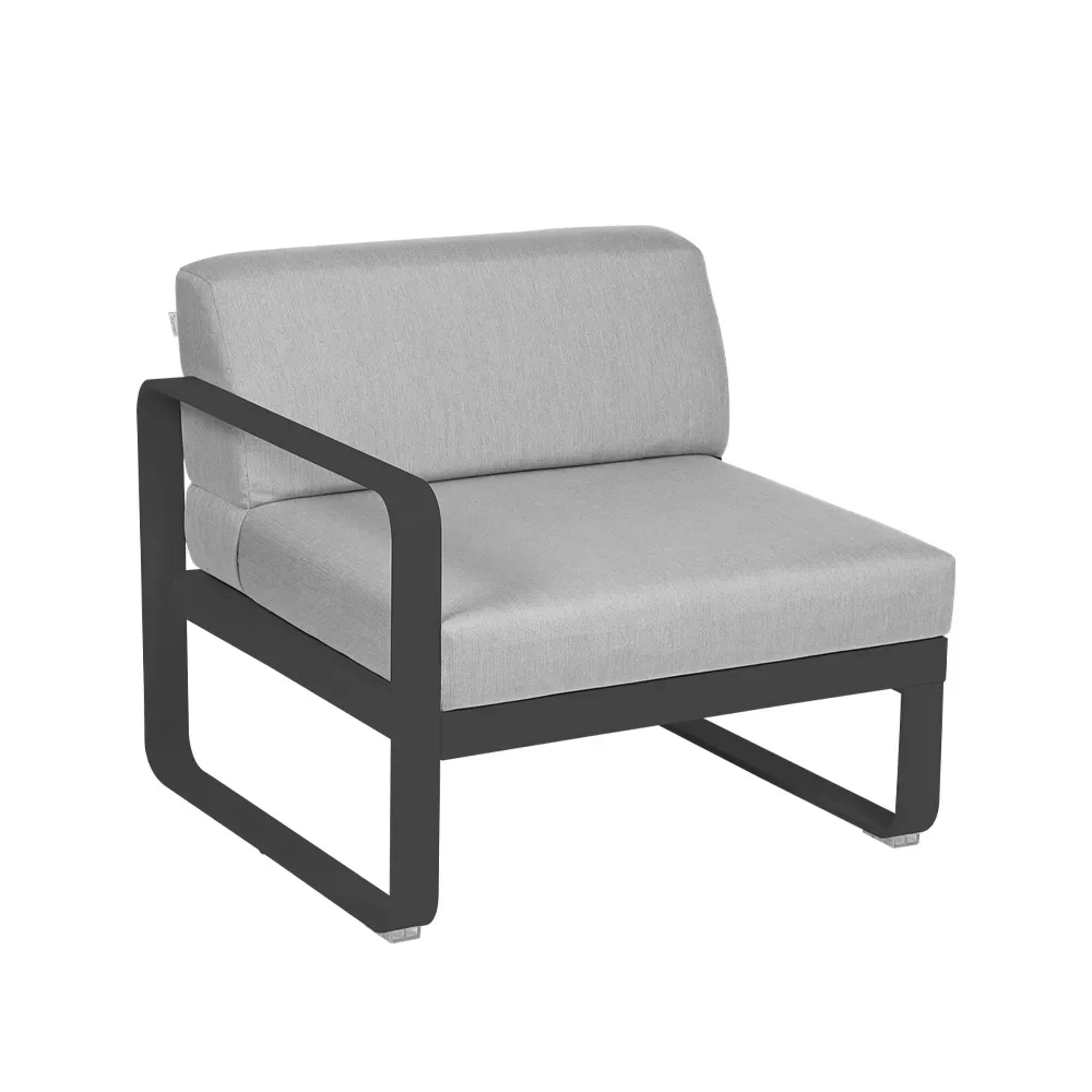 Fermob Bellevie Left modulsoffa Anthracite (grå), flannel grey dyna, 1-sits