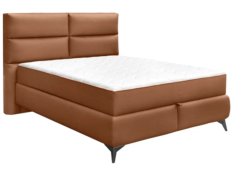 Boxspringbett EDEN cognacfarben 160x200cm fest