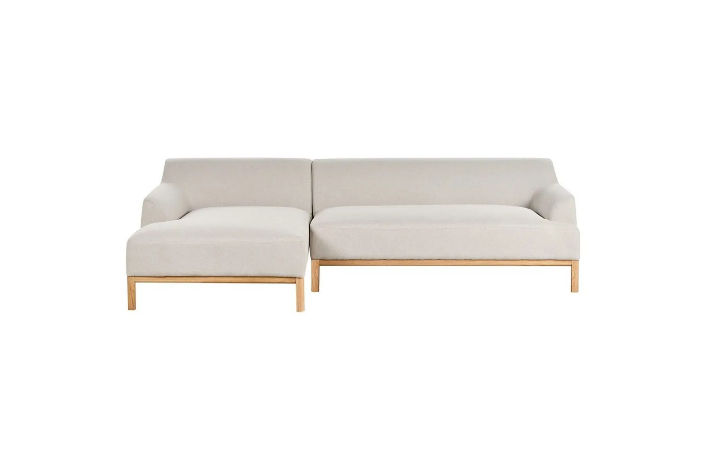 Hörnsoffa Sosjo Beige, ljust trä, Högervänd - Beige, ljust trä, Högervänd