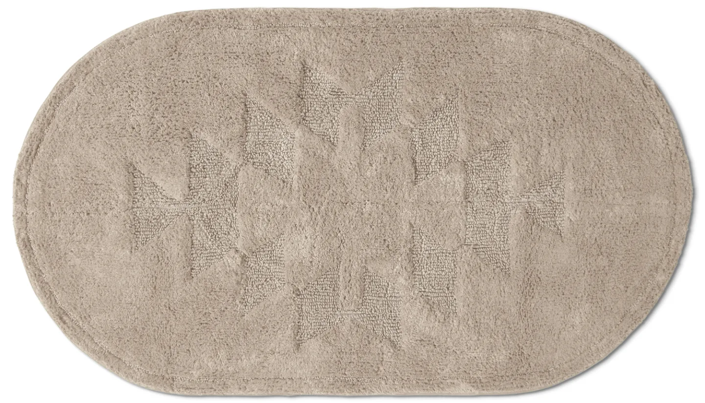 Oval baderomsmatte - Gertie (beige) (Størrelse: 50 x 90 cm)