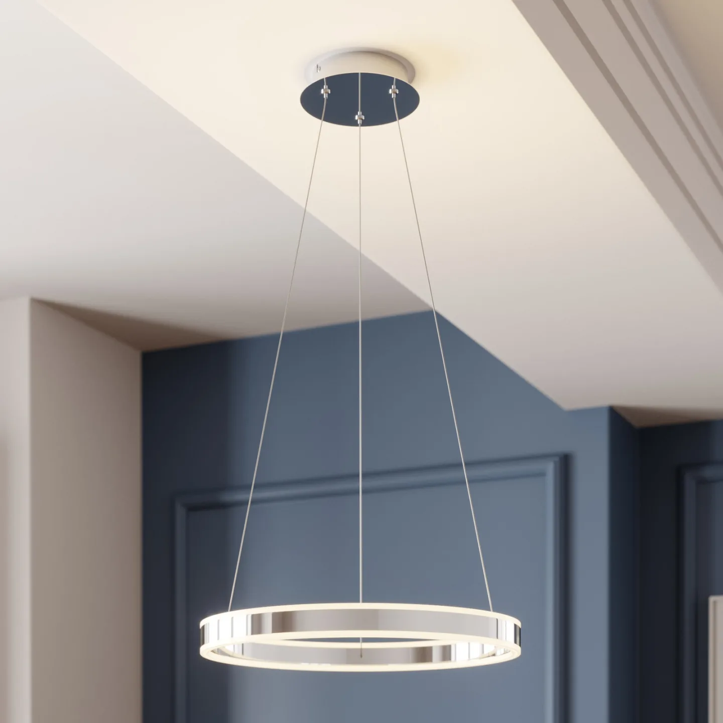 Lyani Taklampa Ø50 Chrome/White - Lucande - Vardagsrum - Modern - Metall - Med en ljuskälla