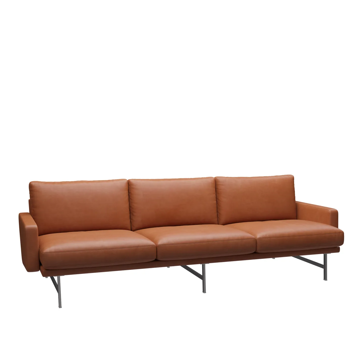 Fritz Hansen - PL113 Lissoni 3-sits, Läder, Elegance Walnut - Soffor - Piero Lissoni - Brun