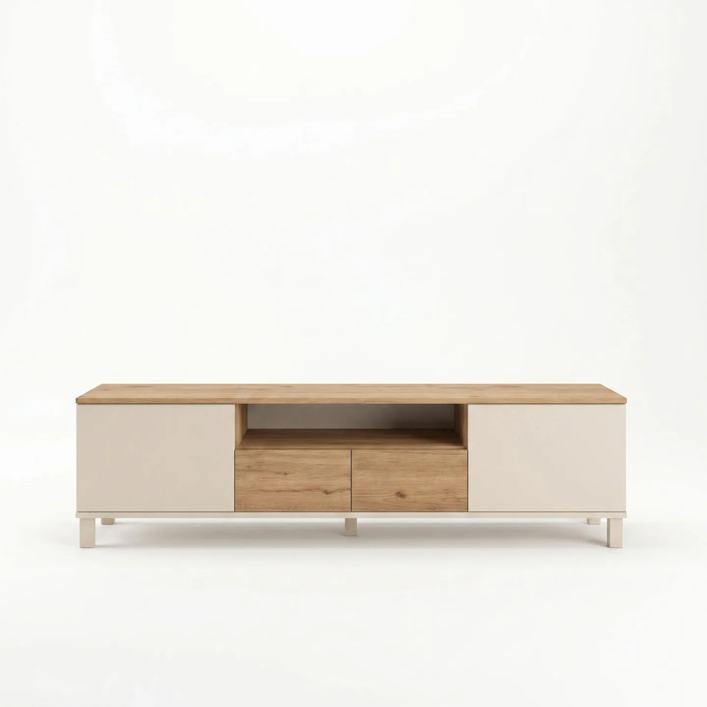 Aldarte TV-bänk 180x49,2x35 cm - Sand och ek