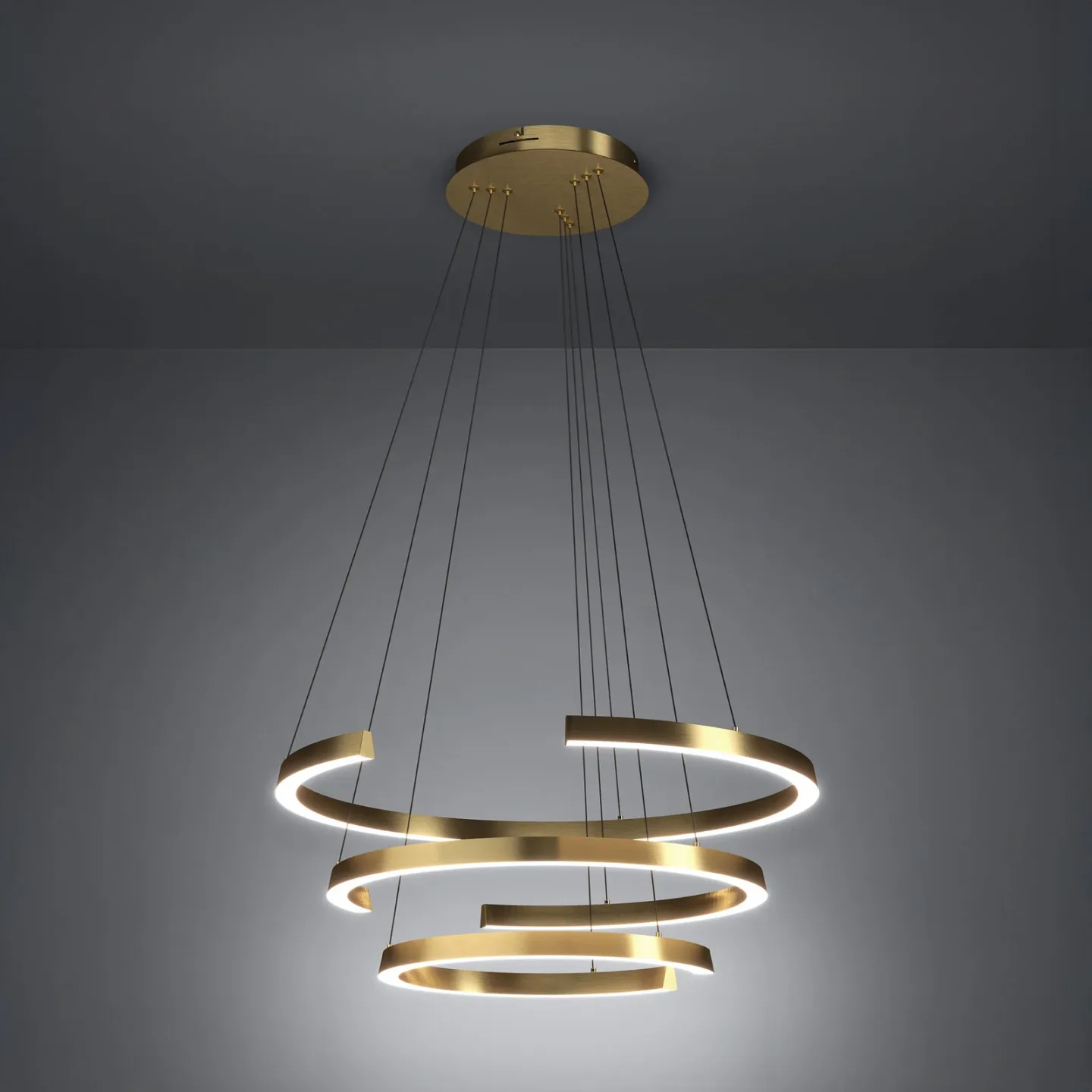 Labonete LED-Hängelampe gold 80cm 3-flg CCT - Stars of Light - Wohnzimmer - Modern - Aluminium - Mehrflammig