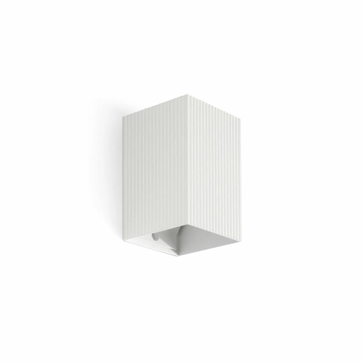 Faro Barcelona - Lune 10cm - Vägglampa - Vit räfflad