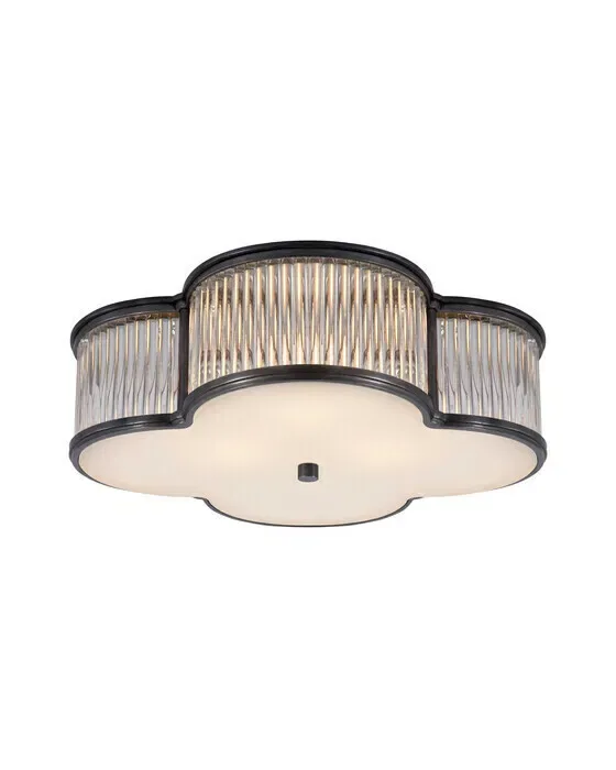 Basil 17" Flush Mount Gun Metal/Clear Rods