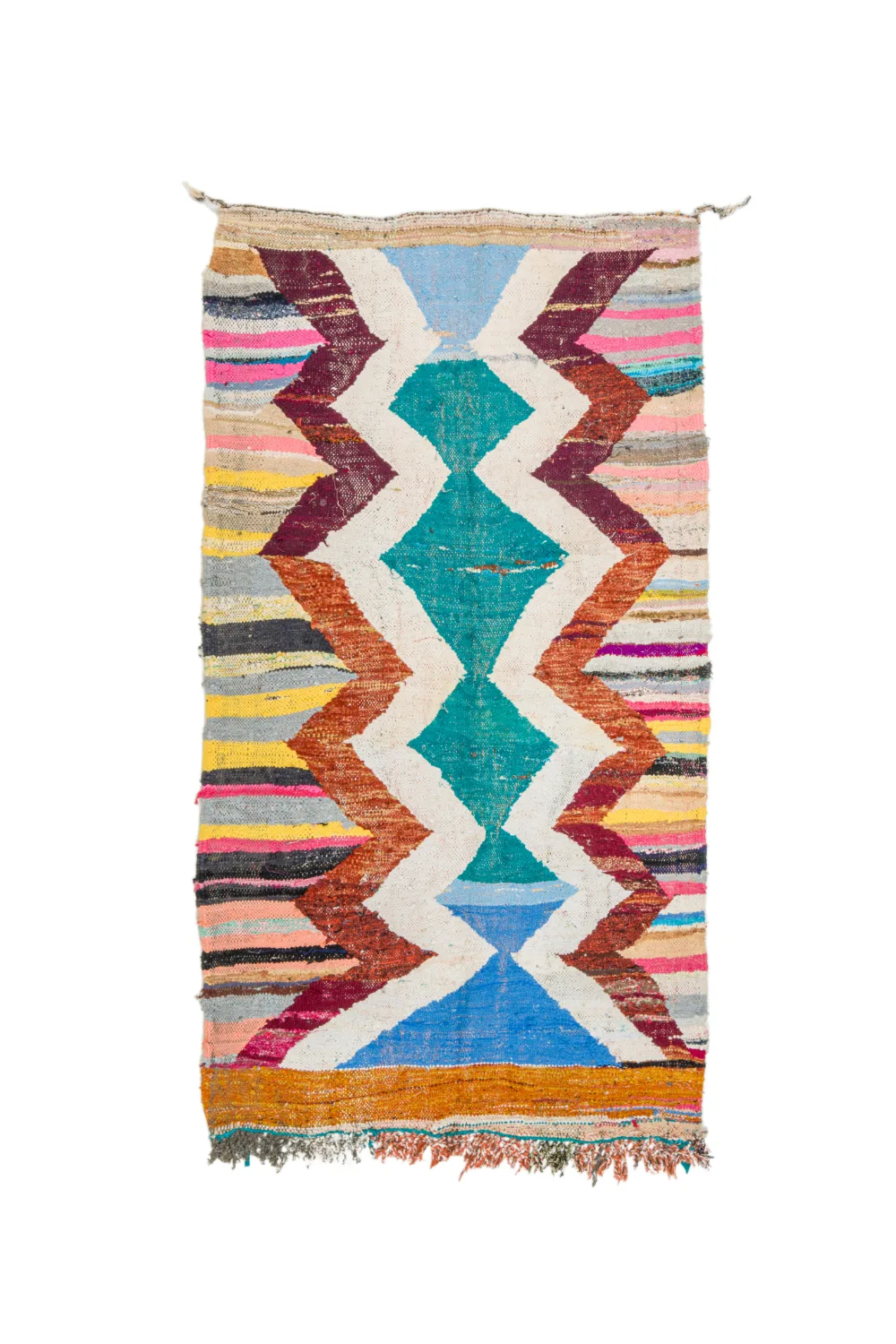 Marokkansk Boucherouite-teppe 125 x 225 cm (Størrelse: 125 x 225 cm)