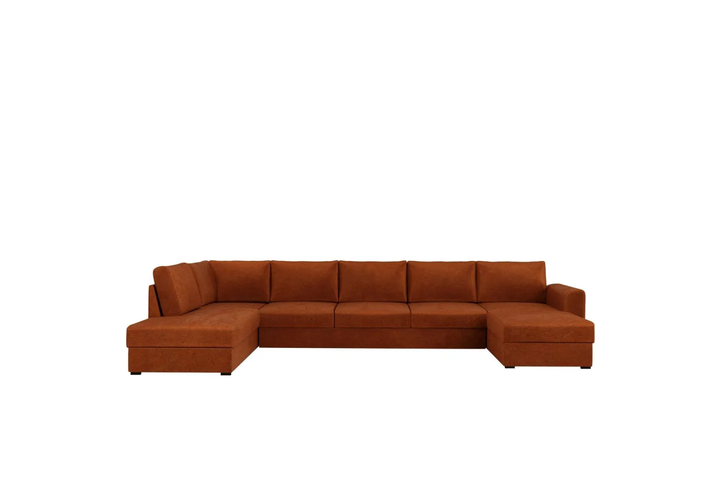 Taberk Bäddsoffa med Divan och Schäslong 5-sits i Chenille - Orange