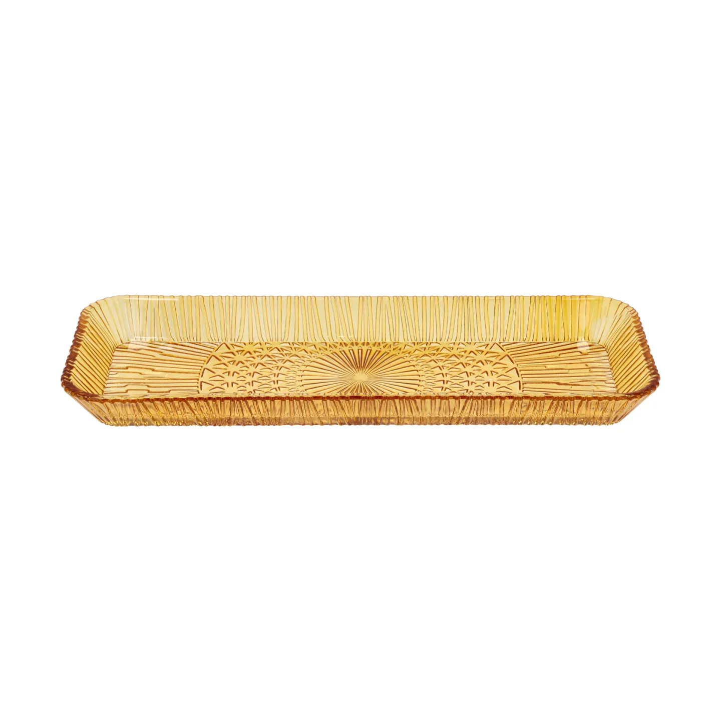 Bitz Kusintha Servierteller rechteckigt 14x38 cm Amber