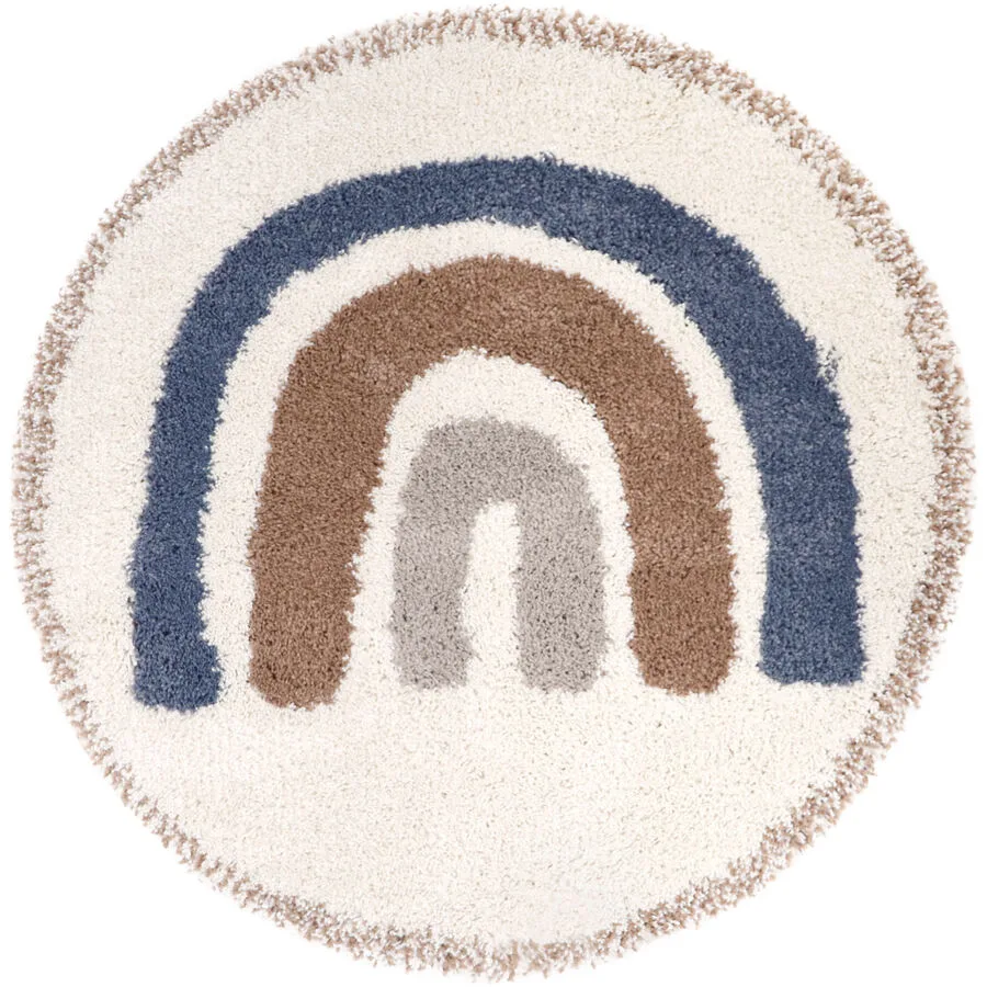 Kinderteppich Arnold blue Synthetik/Jute 120 x 120 cm