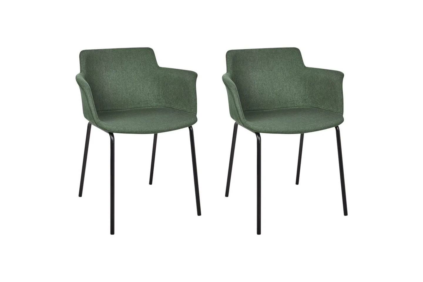 Set med 2 matstolar Belfield - Grön, Svart