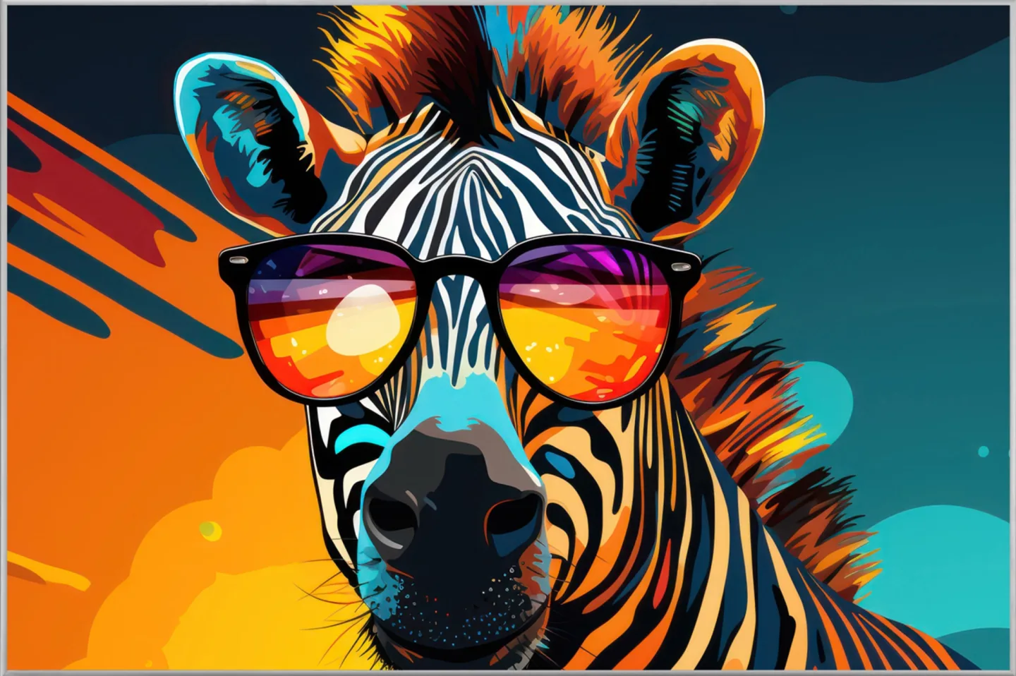 image LAND Bild mit Rahmen Groovy Zebra Stripes | Schubiger Möbel
