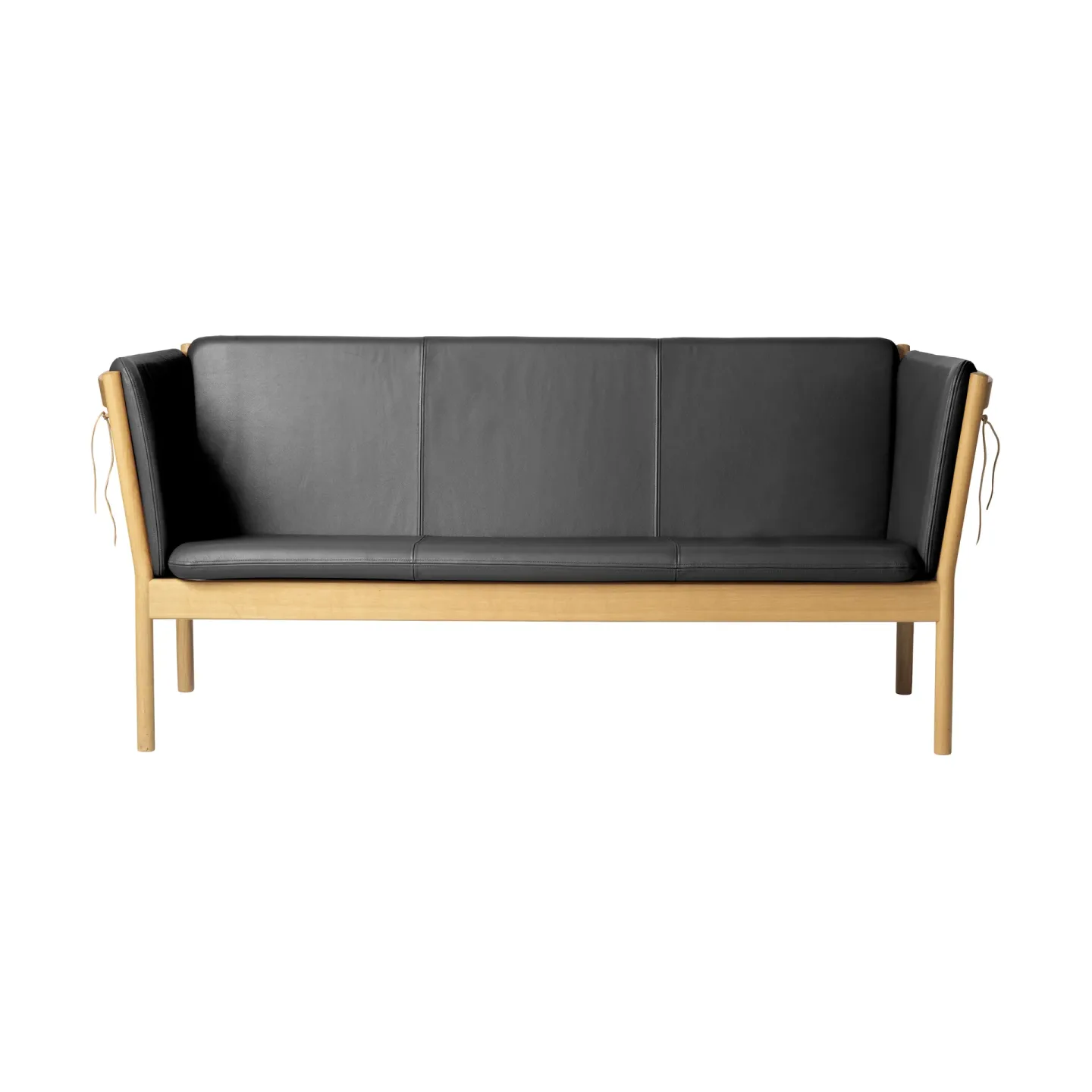 FDB Møbler L45 MK154 soffa Lackerad ek-läder svart