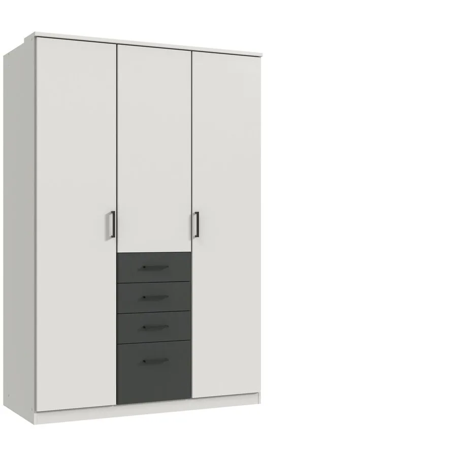 Kleiderschrank Coty Weiss/graphit Holzwerkstoff B 135 cm