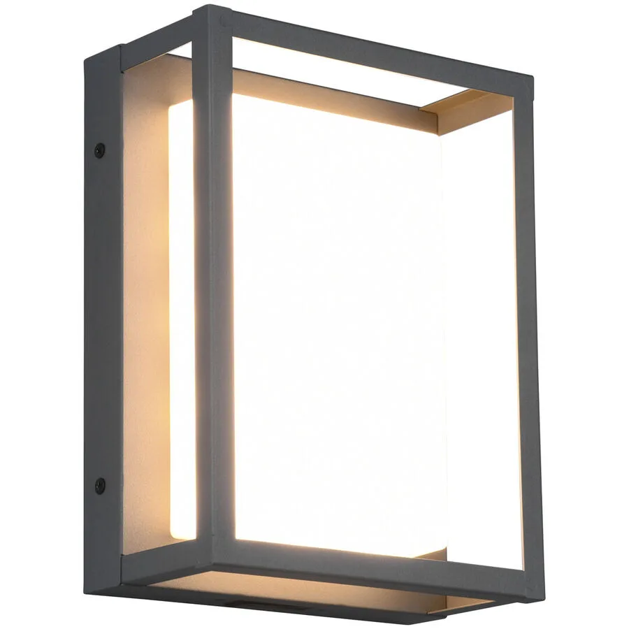 Wandlampe Werot Grau Metall 18 cm 24 cm - Farbe: anthrazit - LED - Lichtfarbe: Extra warmweiss - Helles Neutralweiss
