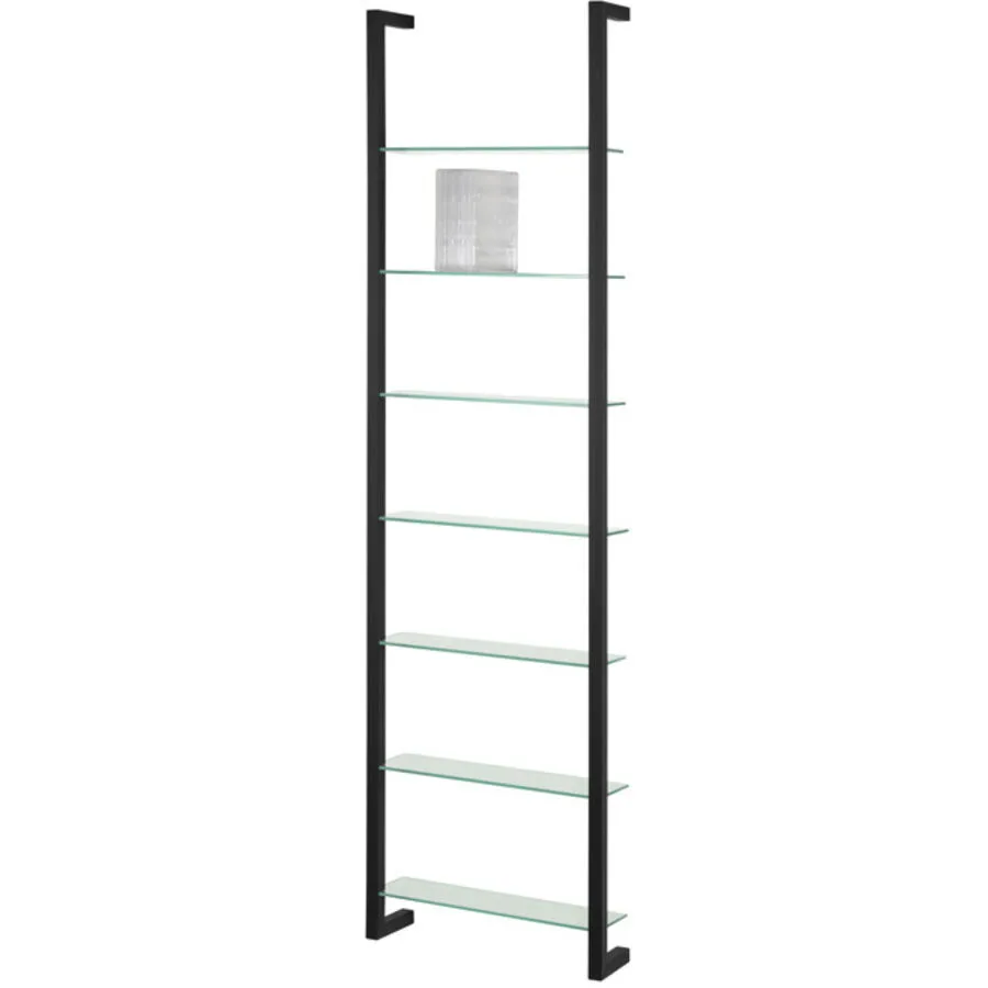 Spinder Design Wandregal Hesta Schwarz Stahl/Glas 46 cm 167 cm
