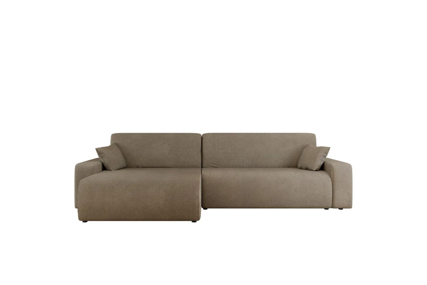 Barile Bäddsoffa med Divan 3-sits i Plysch - Brun