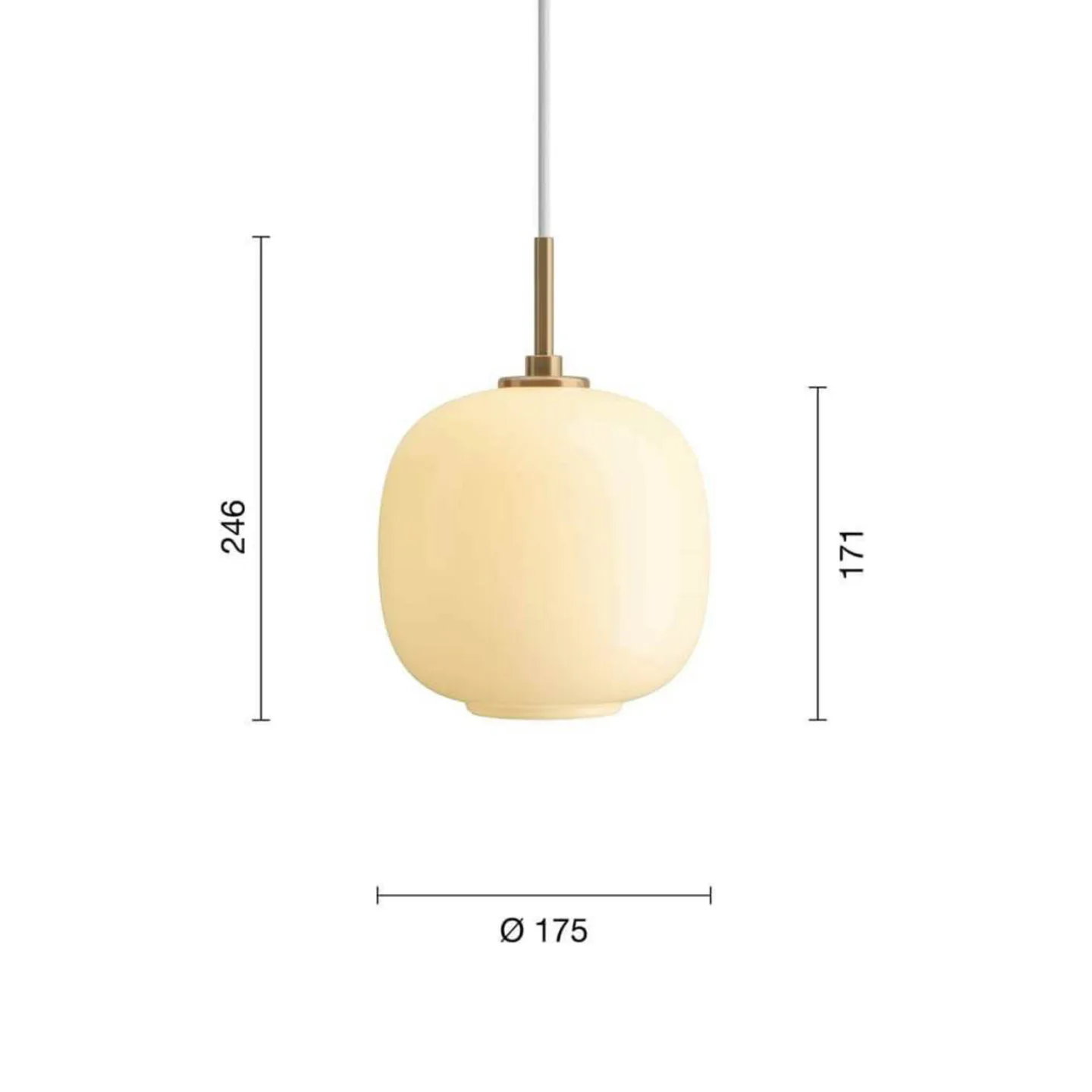Louis Poulsen VL45 Radiohus Pendelleuchte Ø17,5cm Brass-pale yellow glass