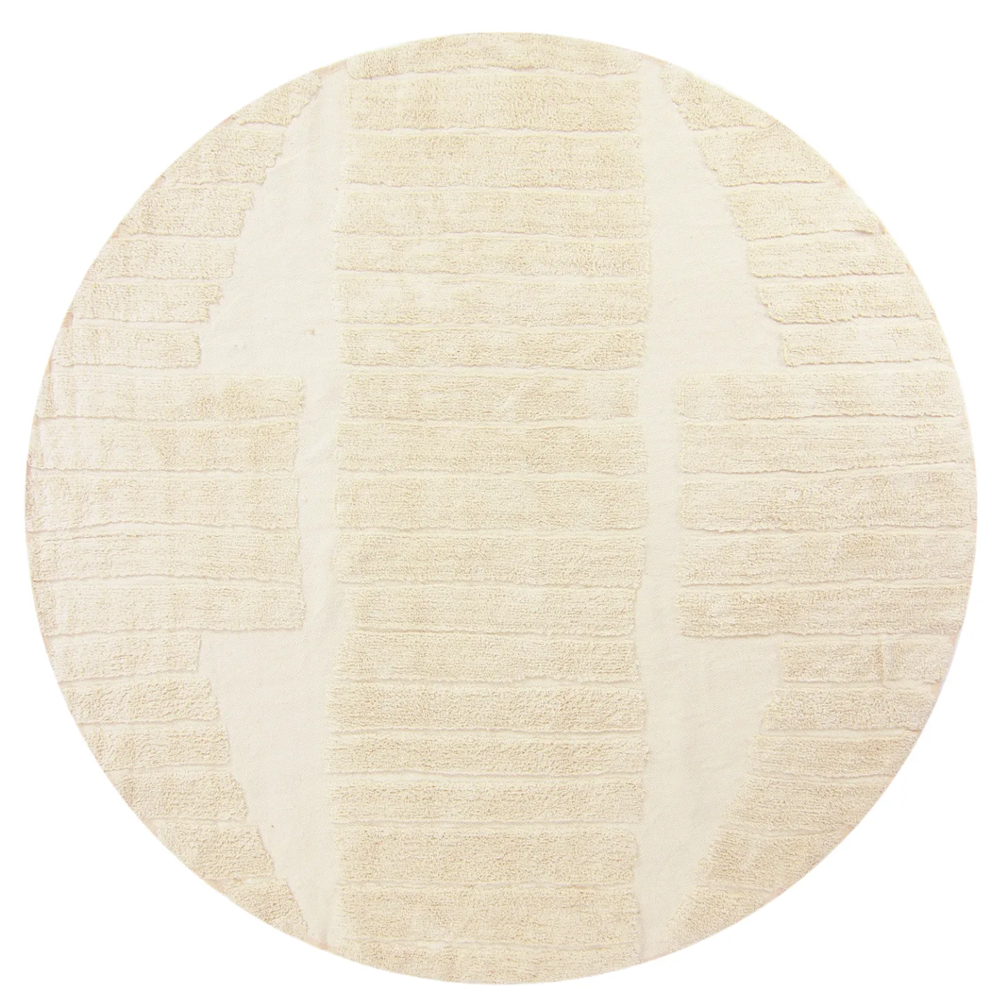Rundt teppe - Rani Natural Cotton Shaggy (beige) (Størrelse: Ø 200 cm)