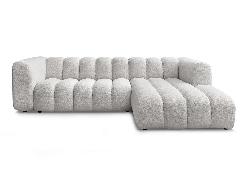 Ecksofa BOBOCHIC TALIA Boucle-Stoff hellgrau