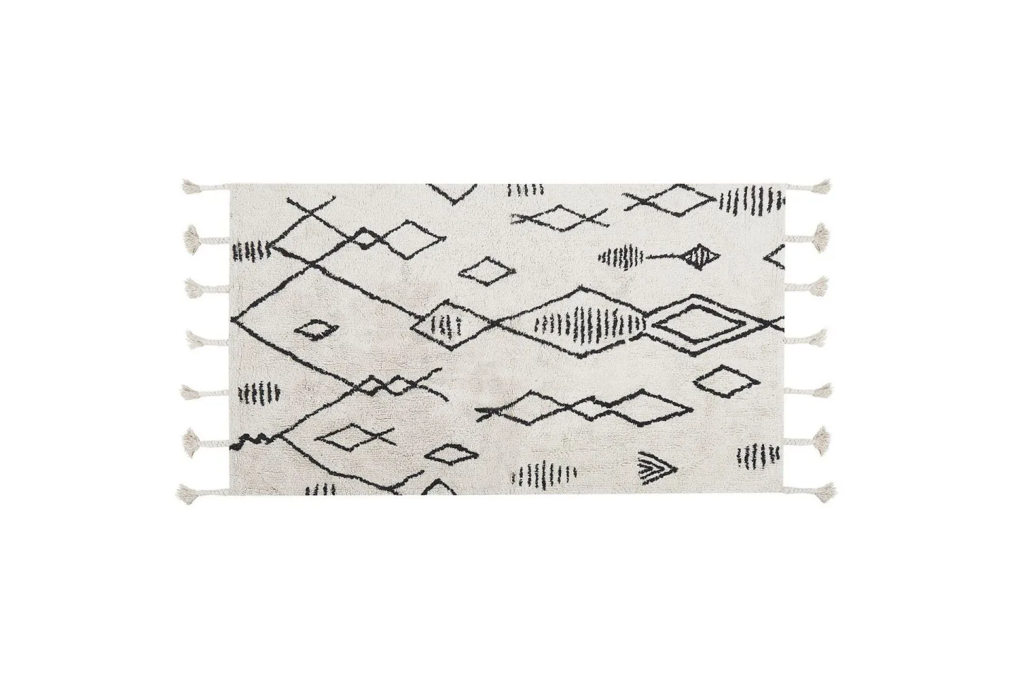 Kebir Bomullsmatta 80x150 cm - Svart/Vit