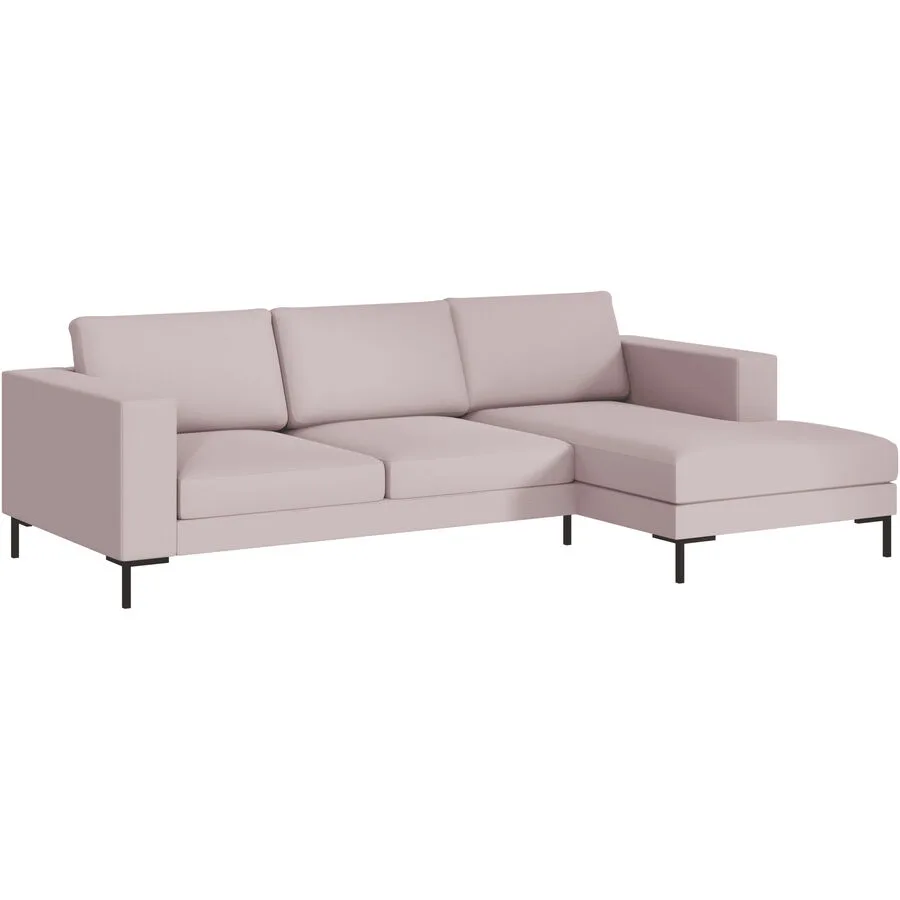 Ecksofa Domino Rechts Stoff hellrosa B 250 T 151 cm - Möbel Konfigurator: Traummöbel individuell zusammenstellen