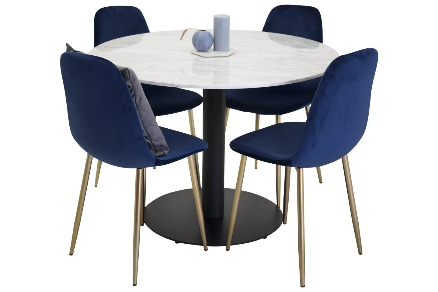 Estelle Matgrupp 106 cm Rund med 4 Polar stolar - Svart