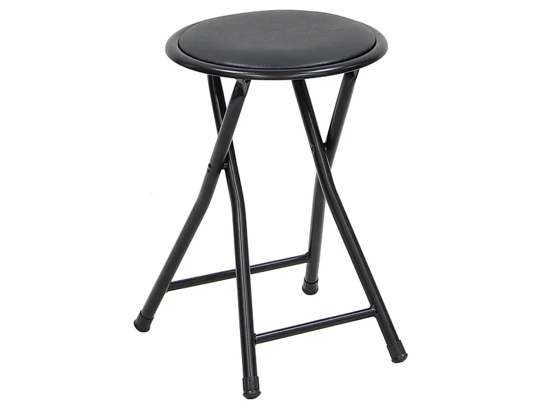 Hocker FOLK Synthetisches Leder schwarz