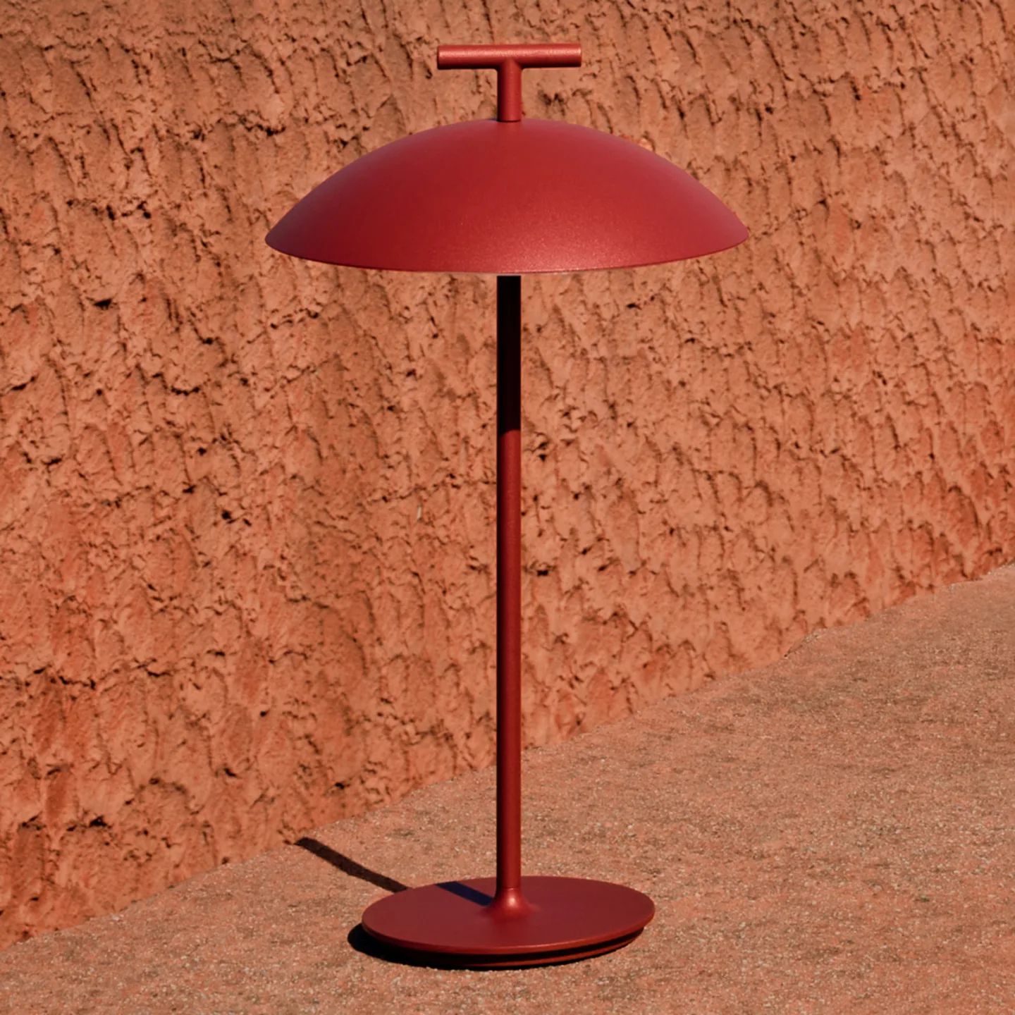Mini Geen-A Portable Tischleuchte Brick Red - Kartell - Wohnzimmer - Design - Metall - Mit Schirm