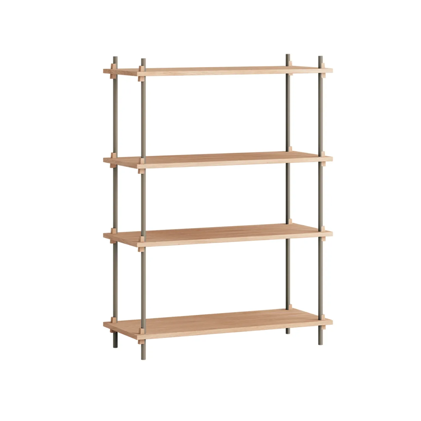 MOEBE Shelving System Classic Regal Eiche-warm grey, 86x115x35 cm, S.115.1.A